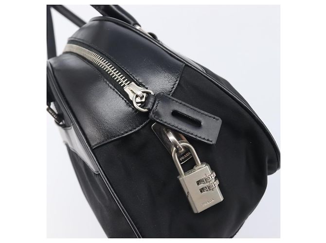 PRADA Hand Bag Nylon Leather Black Silver - vista 15