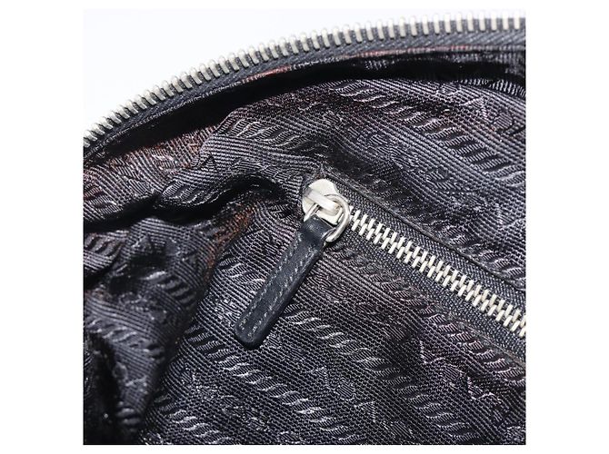 PRADA Hand Bag Nylon Leather Black Silver - vista 23