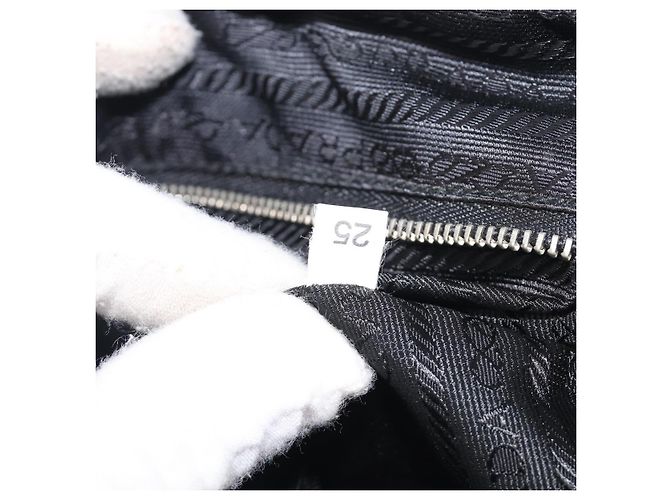 PRADA Hand Bag Nylon Leather Black Silver - vista 25