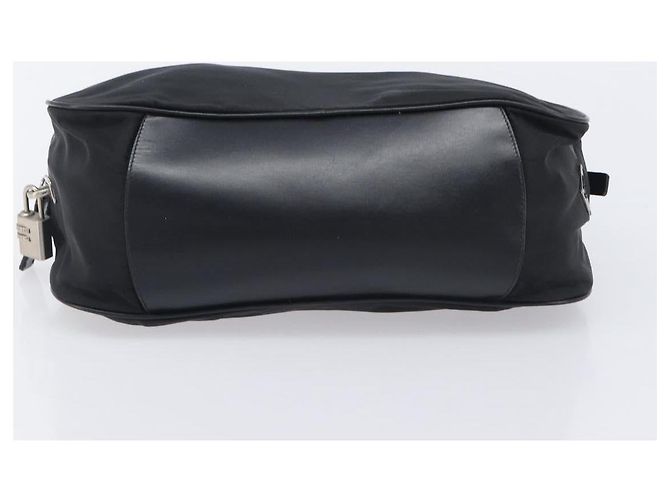 PRADA Hand Bag Nylon Leather Black Silver - vista 9