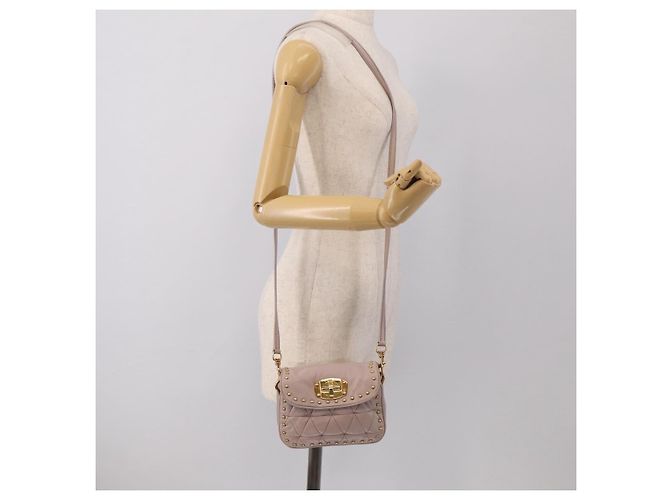 Miu Miu Shoulder Bag Leather Pink Gold - vista 30