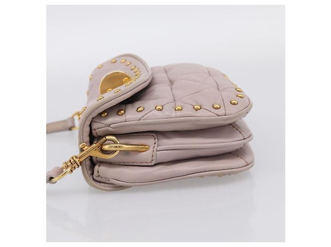 Miu Miu Shoulder Bag Leather Pink Gold - vista 4
