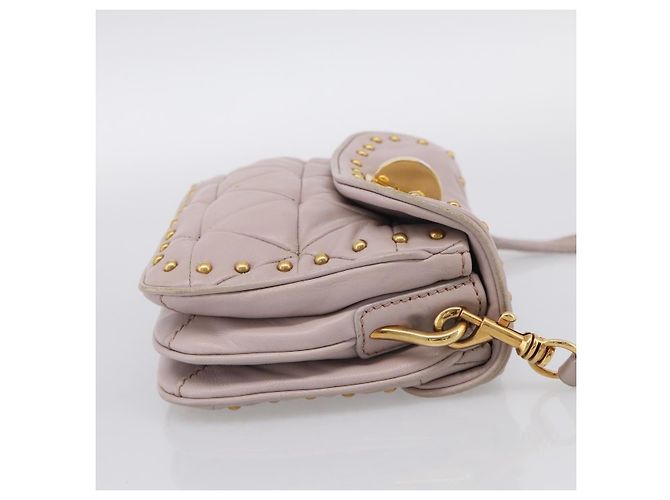 Miu Miu Shoulder Bag Leather Pink Gold - vista 5