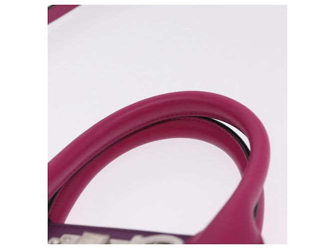 Salvatore Ferragamo Studio Bag Small Leather 2way Purple Silver - vista 14