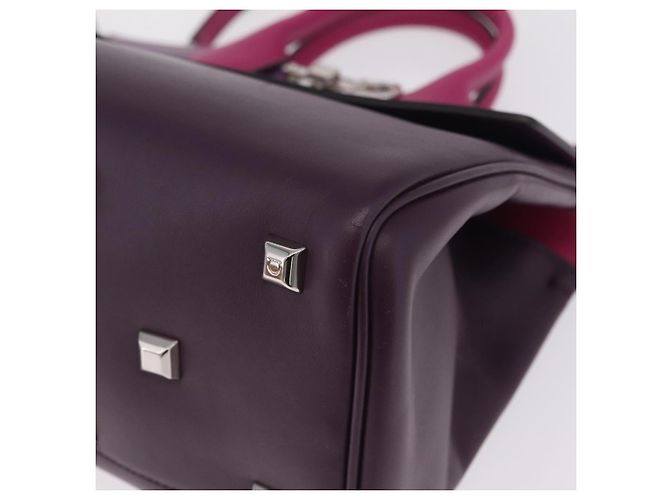 Salvatore Ferragamo Studio Bag Small Leather 2way Purple Silver - vista 18