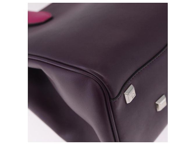 Salvatore Ferragamo Studio Bag Small Leather 2way Purple Silver - vista 19
