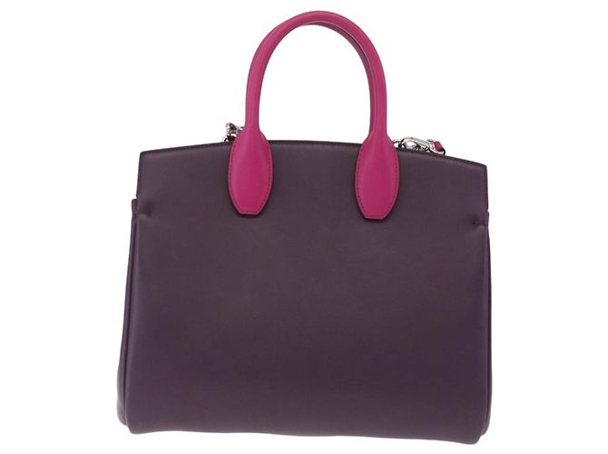 Salvatore Ferragamo Studio Bag Small Leather 2way Purple Silver - vista 2