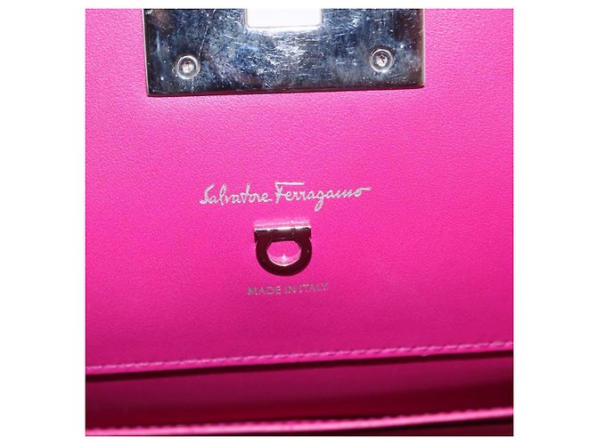 Salvatore Ferragamo Studio Bag Small Leather 2way Purple Silver - vista 24