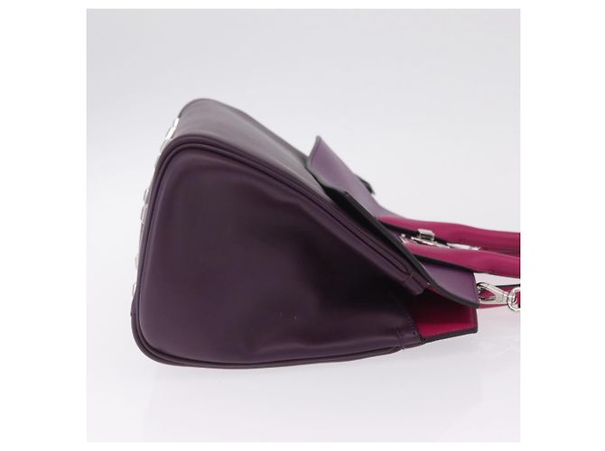 Salvatore Ferragamo Studio Bag Small Leather 2way Purple Silver - vista 3
