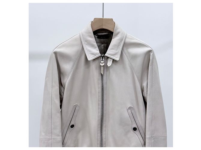 Tom Ford Leder-Bomberjacke Elfenbein - Ansicht 2