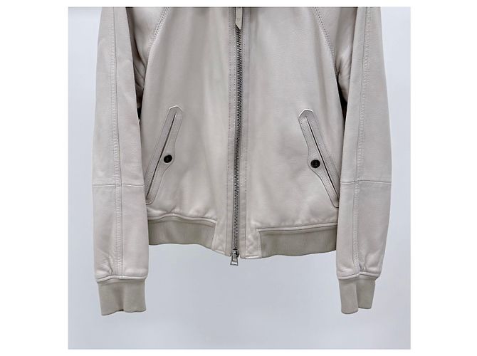 Tom Ford Leder-Bomberjacke Elfenbein - Ansicht 3
