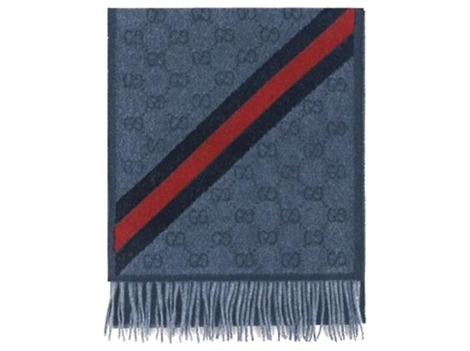 Bufanda Gucci Web de lana gris - vista 11