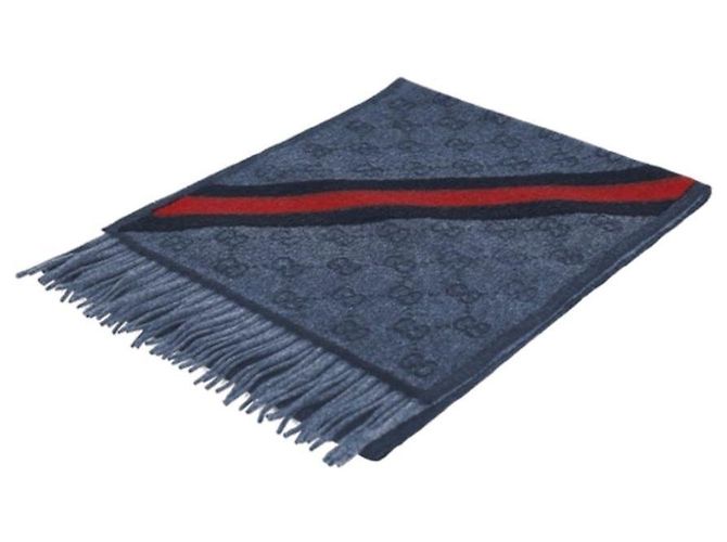 Bufanda Gucci Web de lana gris - vista 13