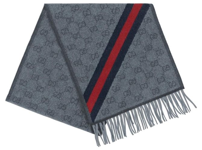 Bufanda Gucci Web de lana gris - vista 3