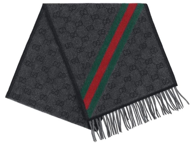 Bufanda Gucci Web de lana gris - vista 6