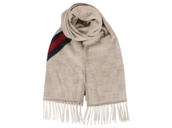 Bufanda Gucci Web de lana gris - vista 8