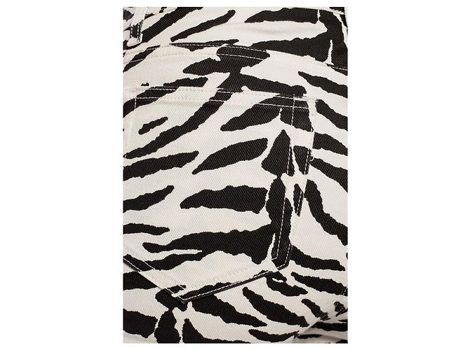 Autre Marque Vaqueros SAINT LAURENT con estampado de cebra Negro Blanco - vista 2