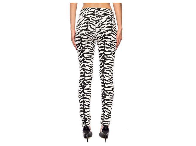 Autre Marque Vaqueros SAINT LAURENT con estampado de cebra Negro Blanco - vista 3