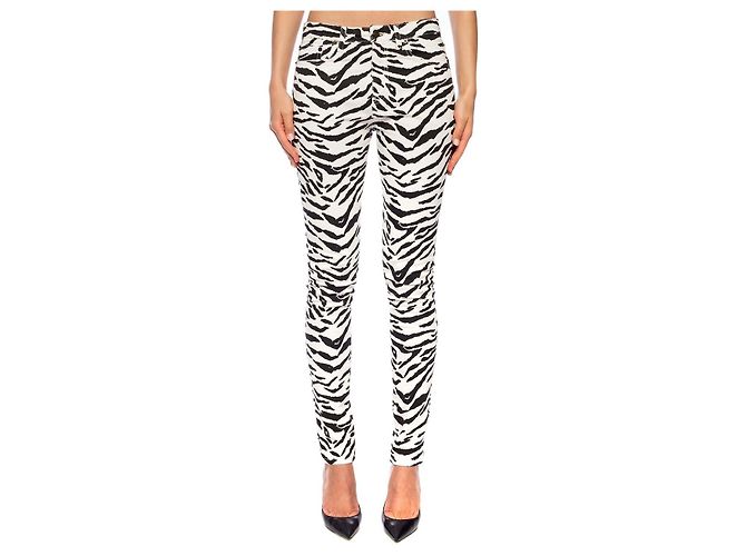 Autre Marque Vaqueros SAINT LAURENT con estampado de cebra Negro Blanco - vista 6
