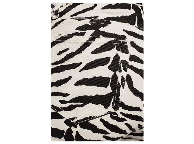 Autre Marque Vaqueros SAINT LAURENT con estampado de cebra Negro Blanco - vista 7