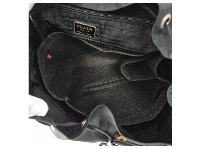 Prada Zaino Medium in nylon con logo triangolare Nero - vista 10