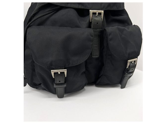 Prada Zaino Medium in nylon con logo triangolare Nero - vista 5
