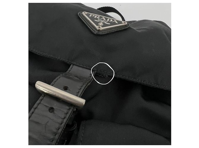 Prada Zaino Medium in nylon con logo triangolare Nero - vista 6