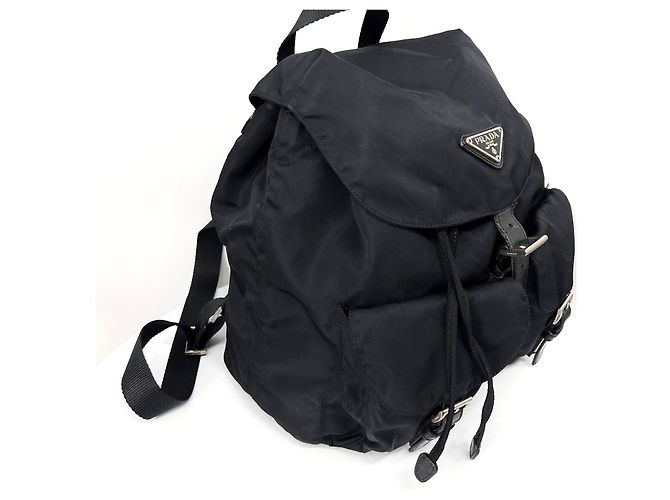 Prada Zaino Medium in nylon con logo triangolare Nero - vista 8