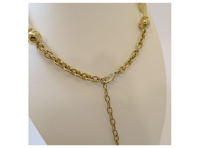 Chanel Collana con pendente logo CC cerchio dorato rotondo - vista 4