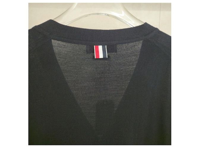 Thom Browne Wollcardigan in Navy mit Armbinde - Ansicht 10