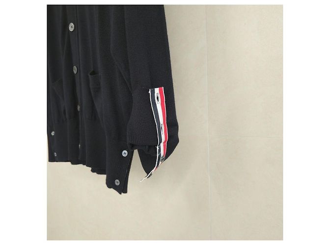 Thom Browne Wollcardigan in Navy mit Armbinde - Ansicht 6