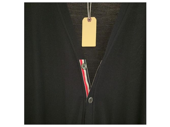 Thom Browne Wollcardigan in Navy mit Armbinde - Ansicht 7