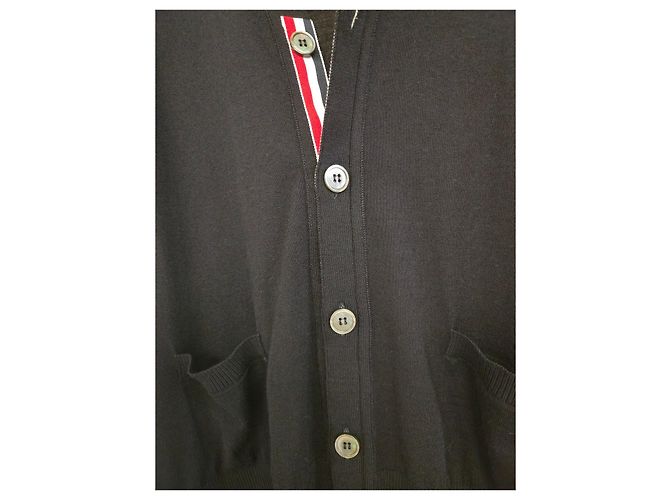 Thom Browne Wollcardigan in Navy mit Armbinde - Ansicht 8