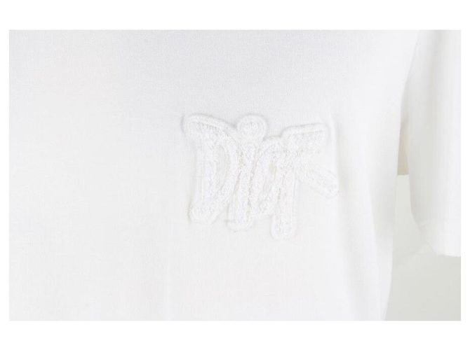 Dior T-Shirt Weiß mit besticktem Terry-Logo - Ansicht 3