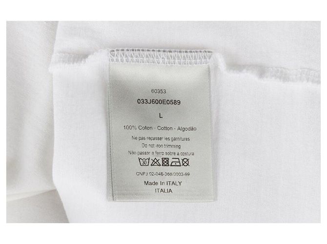 Dior T-Shirt Weiß mit besticktem Terry-Logo - Ansicht 8