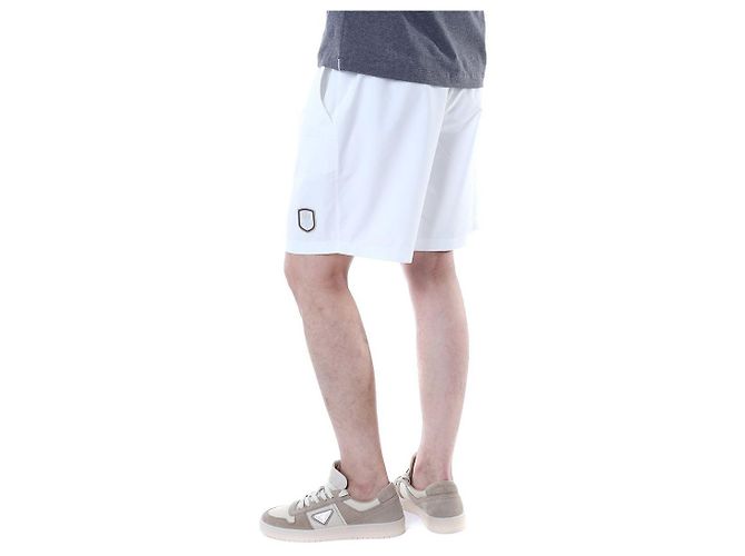 Brunello Cucinelli Pantaloncini a metà lunghezza con vita elastica e patch logo Tennis (White) - vista 13