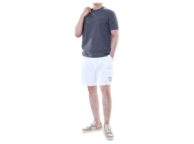 Brunello Cucinelli Pantaloncini a metà lunghezza con vita elastica e patch logo Tennis (White) - vista 7