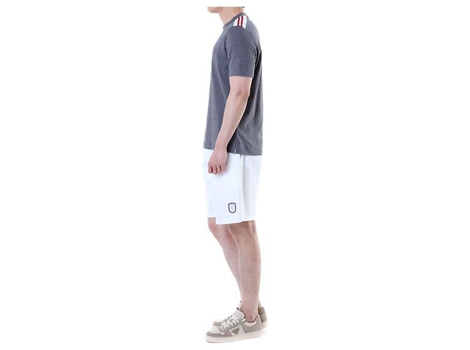 Brunello Cucinelli Pantaloncini a metà lunghezza con vita elastica e patch logo Tennis (White) - vista 8