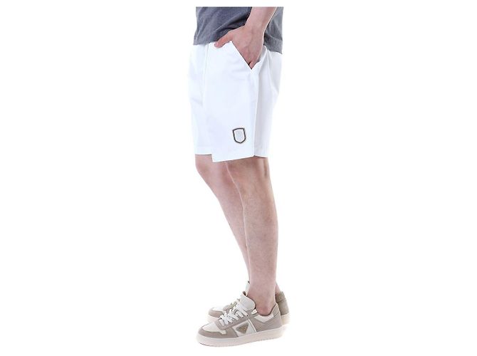 Brunello Cucinelli Pantaloncini a metà lunghezza con vita elastica e patch logo Tennis (White) - vista 9