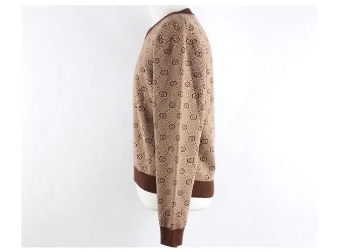 Gucci GG Jacquard Langarmstrick braun - Ansicht 4