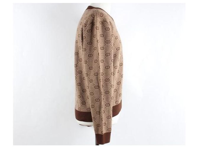 Gucci GG Jacquard Langarmstrick braun - Ansicht 6