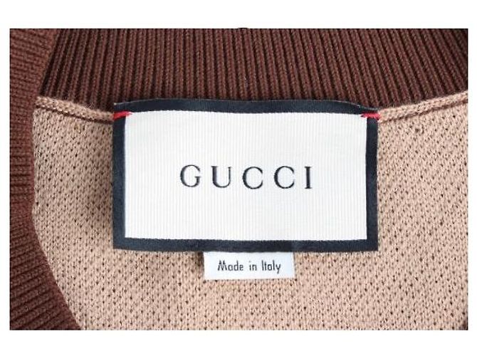 Gucci GG Jacquard Langarmstrick braun - Ansicht 8