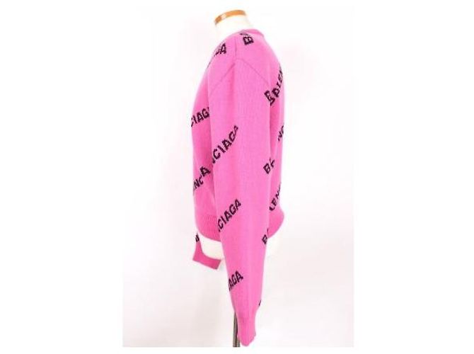 Balenciaga Multi-Logo Strickpullover Rosa - Ansicht 2