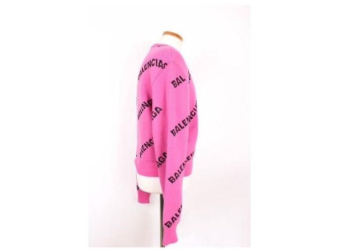 Balenciaga Multi-Logo Strickpullover Rosa - Ansicht 3