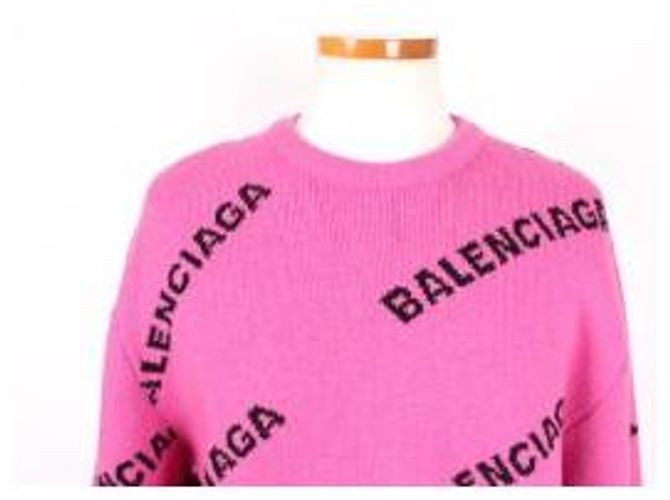Balenciaga Multi-Logo Strickpullover Rosa - Ansicht 5