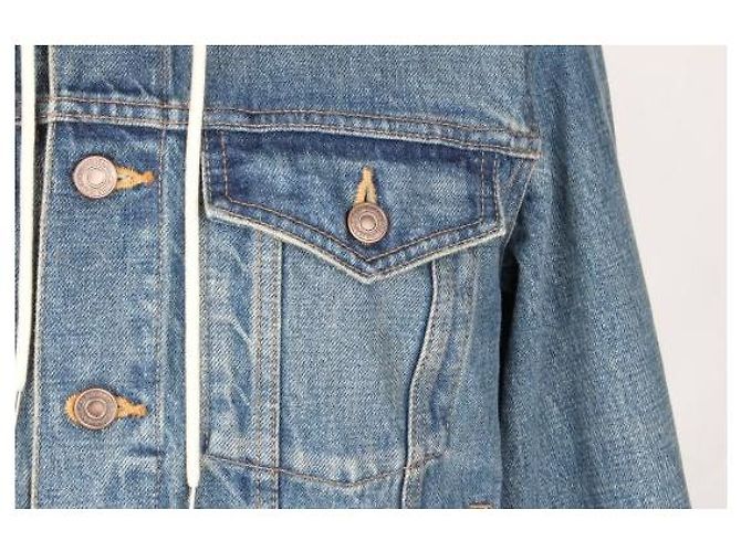Céline Jeansjacke mit Kapuze Blau - Ansicht 7