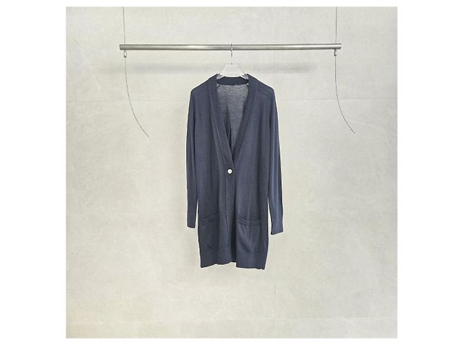 Cardigã longo Hermès preto de seda e algodão - vista 2