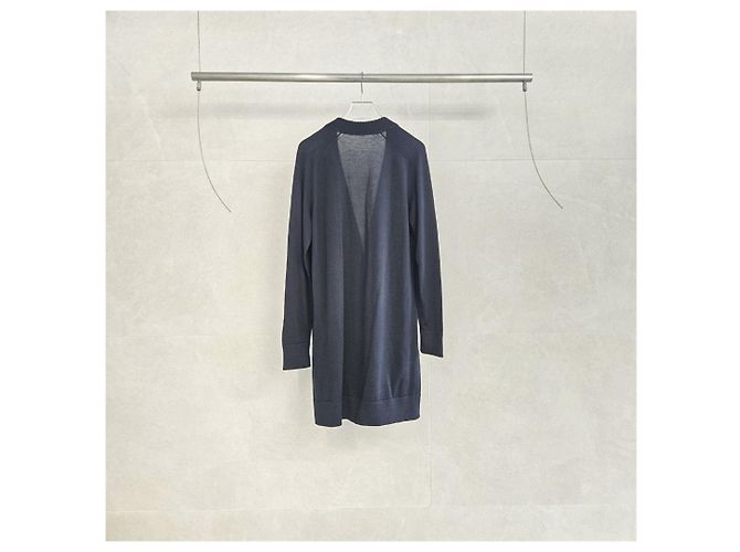 Cardigã longo Hermès preto de seda e algodão - vista 3
