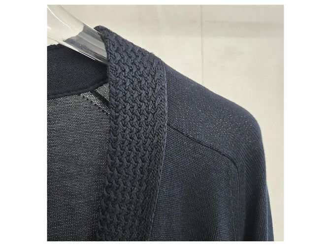 Cardigã longo Hermès preto de seda e algodão - vista 4