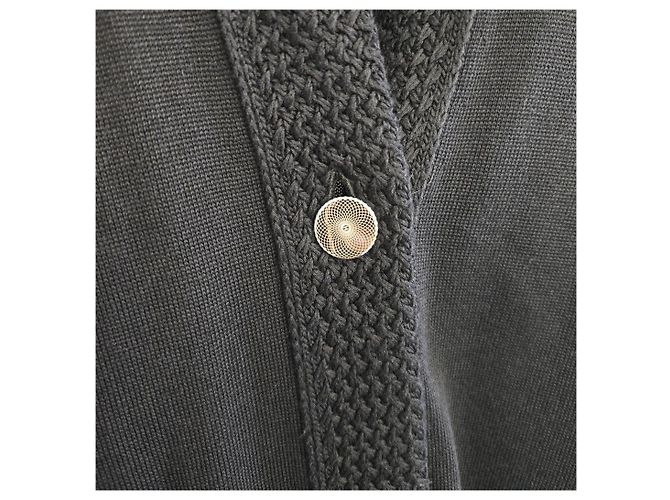 Cardigã longo Hermès preto de seda e algodão - vista 5